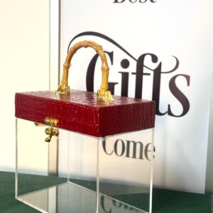 Red Bamboo Handle Box