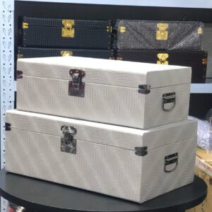 Silver Luggage Style with Gunmetal Hardware