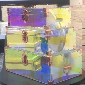 Premium  Iridescent Full Luggage (Rose Gold)